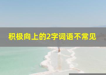 积极向上的2字词语不常见