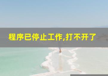 程序已停止工作,打不开了