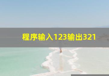 程序输入123输出321