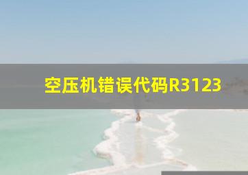 空压机错误代码R3123