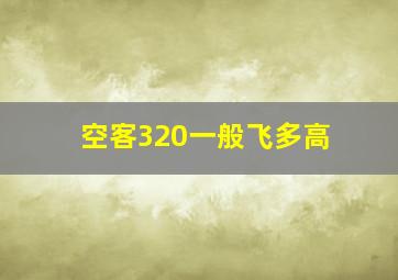 空客320一般飞多高