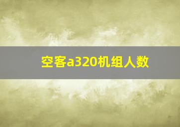 空客a320机组人数