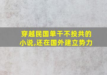 穿越民国单干不投共的小说,还在国外建立势力