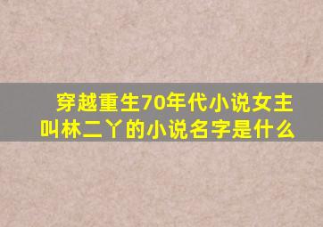 穿越重生70年代小说女主叫林二丫的小说名字是什么