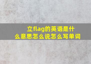 立flag的英语是什么意思怎么说怎么写单词