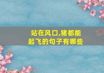 站在风口,猪都能起飞的句子有哪些