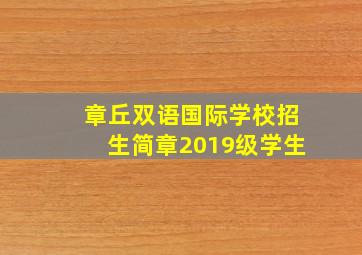 章丘双语国际学校招生简章2019级学生