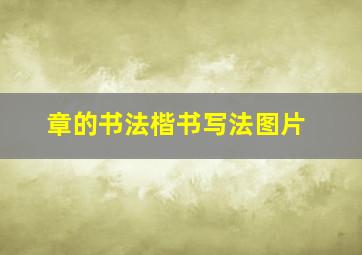 章的书法楷书写法图片