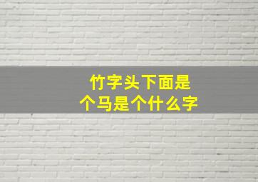 竹字头下面是个马是个什么字