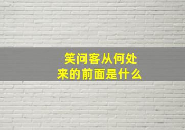 笑问客从何处来的前面是什么