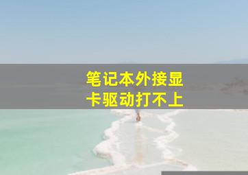 笔记本外接显卡驱动打不上