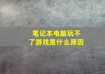 笔记本电脑玩不了游戏是什么原因