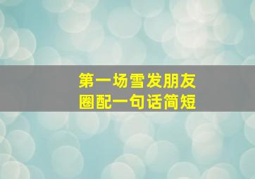 第一场雪发朋友圈配一句话简短