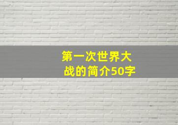 第一次世界大战的简介50字