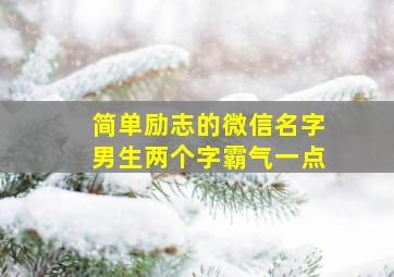 简单励志的微信名字男生两个字霸气一点