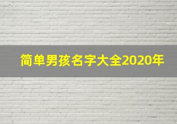 简单男孩名字大全2020年