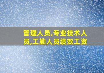 管理人员,专业技术人员,工勤人员绩效工资