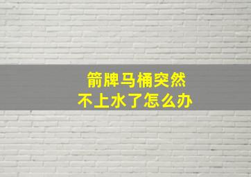 箭牌马桶突然不上水了怎么办