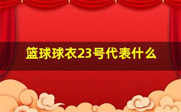 篮球球衣23号代表什么