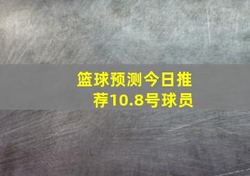 篮球预测今日推荐10.8号球员