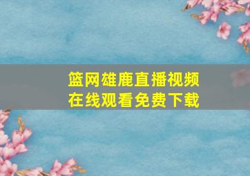 篮网雄鹿直播视频在线观看免费下载