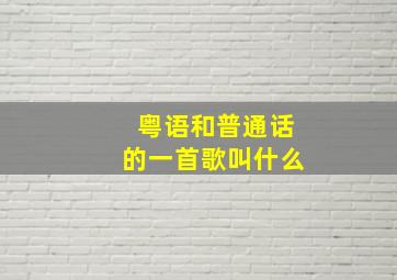 粤语和普通话的一首歌叫什么