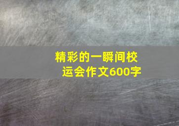 精彩的一瞬间校运会作文600字