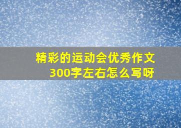 精彩的运动会优秀作文300字左右怎么写呀