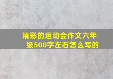 精彩的运动会作文六年级500字左右怎么写的