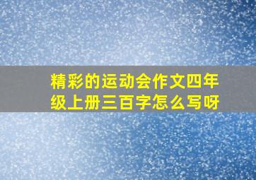 精彩的运动会作文四年级上册三百字怎么写呀