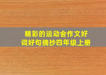 精彩的运动会作文好词好句摘抄四年级上册