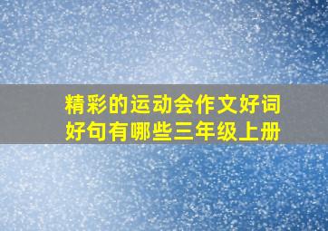 精彩的运动会作文好词好句有哪些三年级上册