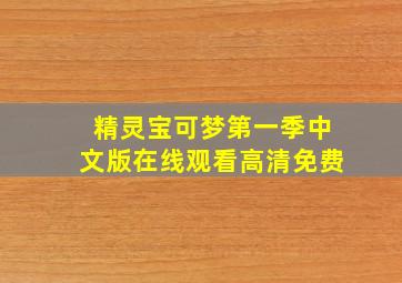 精灵宝可梦第一季中文版在线观看高清免费