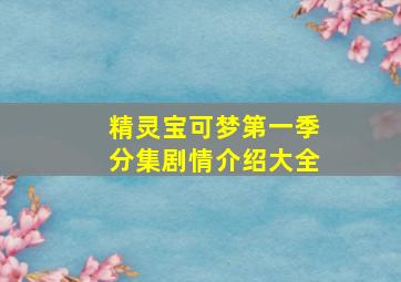 精灵宝可梦第一季分集剧情介绍大全