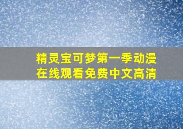 精灵宝可梦第一季动漫在线观看免费中文高清