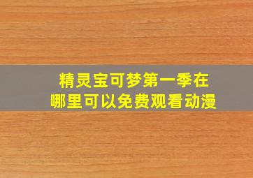 精灵宝可梦第一季在哪里可以免费观看动漫