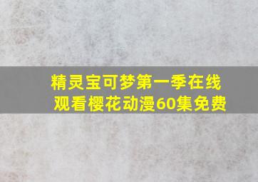 精灵宝可梦第一季在线观看樱花动漫60集免费