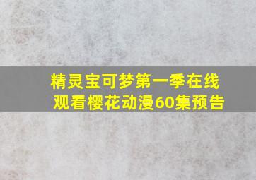 精灵宝可梦第一季在线观看樱花动漫60集预告