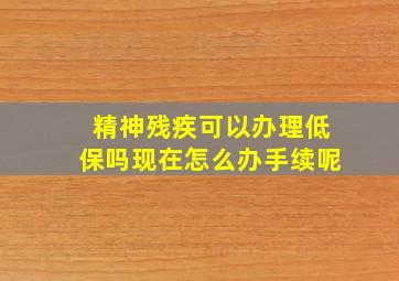 精神残疾可以办理低保吗现在怎么办手续呢