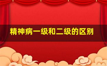 精神病一级和二级的区别