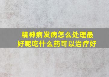 精神病发病怎么处理最好呢吃什么药可以治疗好