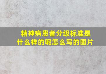 精神病患者分级标准是什么样的呢怎么写的图片