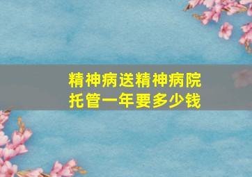 精神病送精神病院托管一年要多少钱