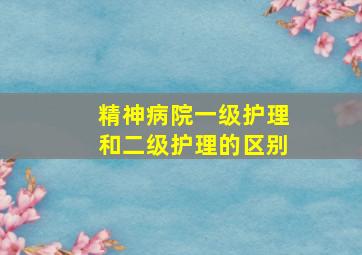 精神病院一级护理和二级护理的区别