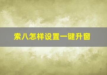 索八怎样设置一键升窗