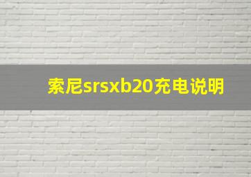 索尼srsxb20充电说明