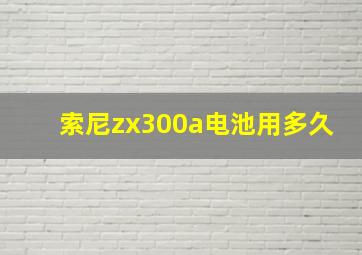 索尼zx300a电池用多久