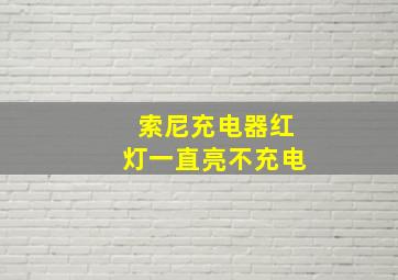 索尼充电器红灯一直亮不充电