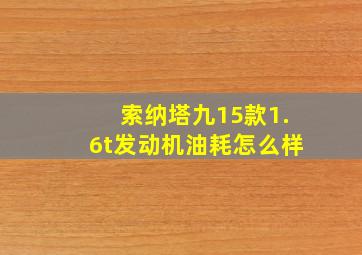 索纳塔九15款1.6t发动机油耗怎么样