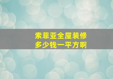 索菲亚全屋装修多少钱一平方啊